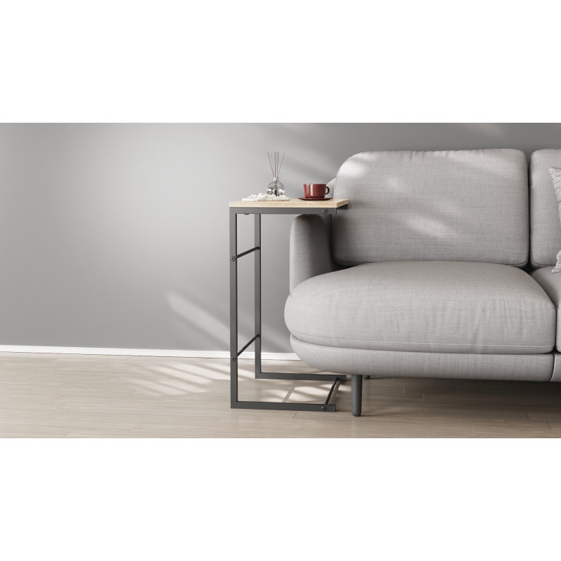 Столик приставний Террі Ferrum-decor 650x440x330 Чорний метал ДСП Дуб Сан-Марино 16 мм (FRD-104649)