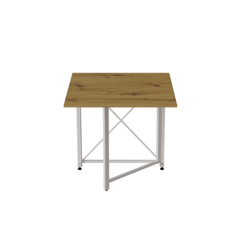 Стол-книжка трансформер Орион 1 Ferrum-decor 750x810x730 Белый металл ДСП Дуб Артизан 16 мм (FRD-104609)