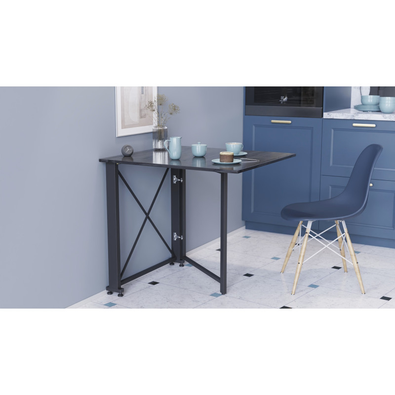Стол-книжка трансформер Орион 1 Ferrum-decor 750x810x730 Черный металл ДСП Сосна Кембра 16 мм (FRD-104599)