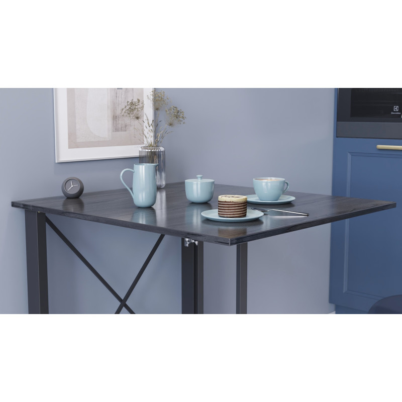 Стол-книжка трансформер Орион 1 Ferrum-decor 750x810x730 Черный металл ДСП Сосна Кембра 16 мм (FRD-104599)