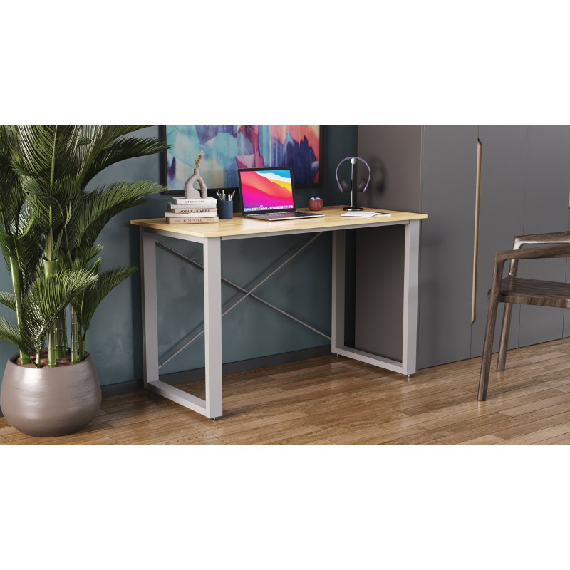 Письмовий стіл Ferrum-decor Драйв 750x1000x600 Сірий метал ДСП Дуб Артизан 16 мм (FRD-103099)