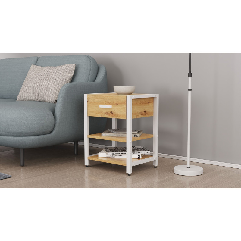 Тумба універсальна Ferrum-decor Вів'єн 1/2 50x41x40 білий ДСП Дуб Артизан 16мм (FRD-104129)