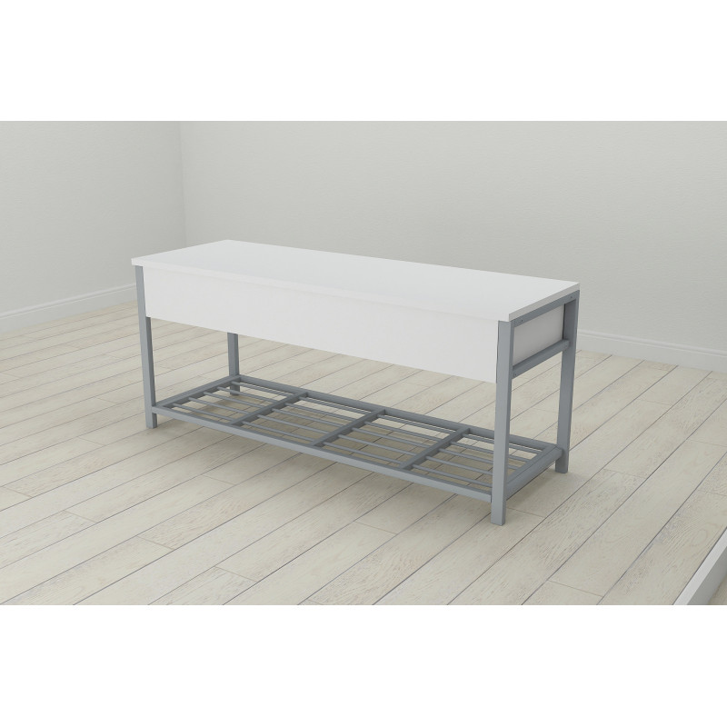 Банкетка с ящиком Ferrum-decor Дрейк 1 550x1000x400 металл Серый ДСП Белое 16 мм (FRD-103059)