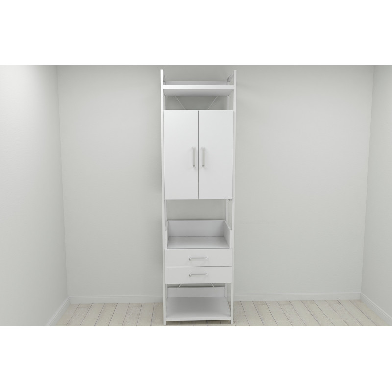 Шафа Гардероб Уні секція 5 серії Конект Ferrum-decor 220x60x50см Білий метал ДСП Білий 32 мм (FRD-104519)