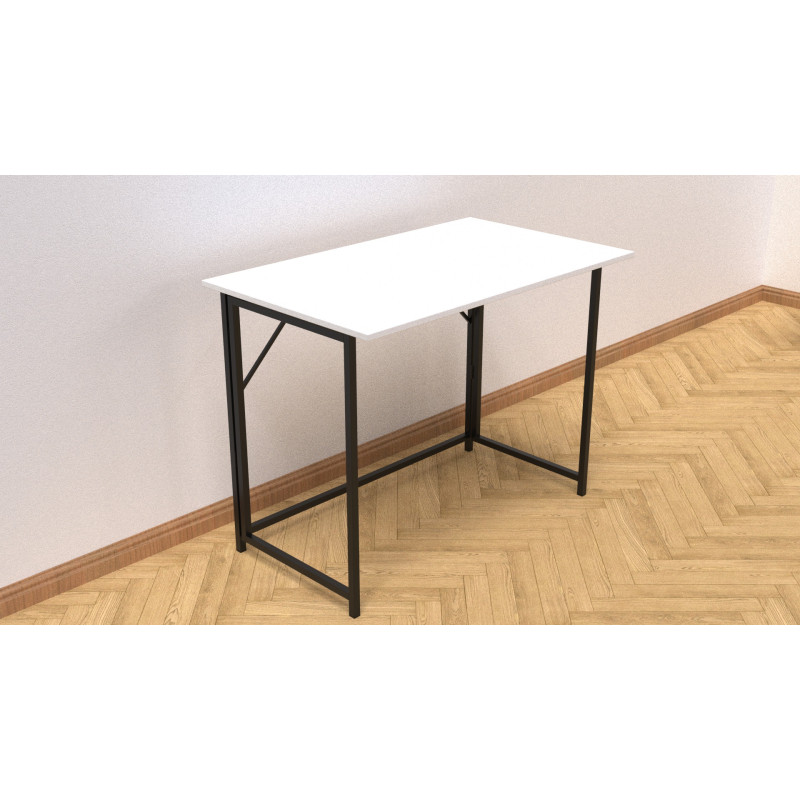 Стіл розкладний Моріс Ferrum-decor 750x1000x600 Чорний метал ДСП Біле 16 мм (FRD-104669)