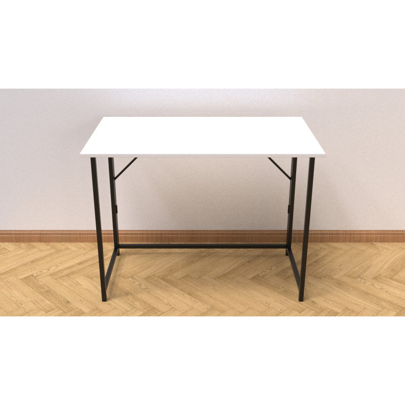 Стіл розкладний Моріс Ferrum-decor 750x1000x600 Чорний метал ДСП Біле 16 мм (FRD-104669)