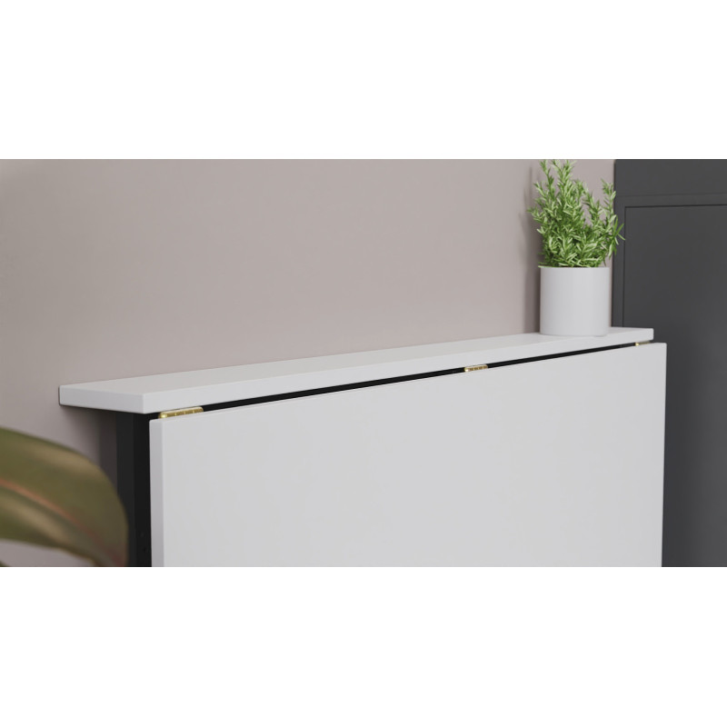 Стіл розкладний Моріс Ferrum-decor 750x1000x600 Чорний метал ДСП Біле 16 мм (FRD-104669)