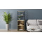 Стол-тумба трансформер Смарт 3/2 с этажеркой Ferrum-decor 1430x1450x600 Черный металл ДСП Дуб Сонома 16 мм (FRD-105119)