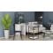 Стол-тумба трансформер Смарт 3/1 с этажеркой Ferrum-decor 1430x1450x500 Черный металл ДСП Белое 16 мм (FRD-105109)