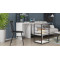 Стол-тумба трансформер Смарт 3/1 с этажеркой Ferrum-decor 1430x1450x500 Черный металл ДСП Белое 16 мм (FRD-105109)