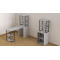Стол-тумба трансформер Смарт 3/1 с этажеркой Ferrum-decor 1430x1450x500 Черный металл ДСП Белое 16 мм (FRD-105109)