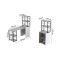 Стол-тумба трансформер Смарт 3/1 с этажеркой Ferrum-decor 1430x1450x500 Черный металл ДСП Белое 16 мм (FRD-105109)