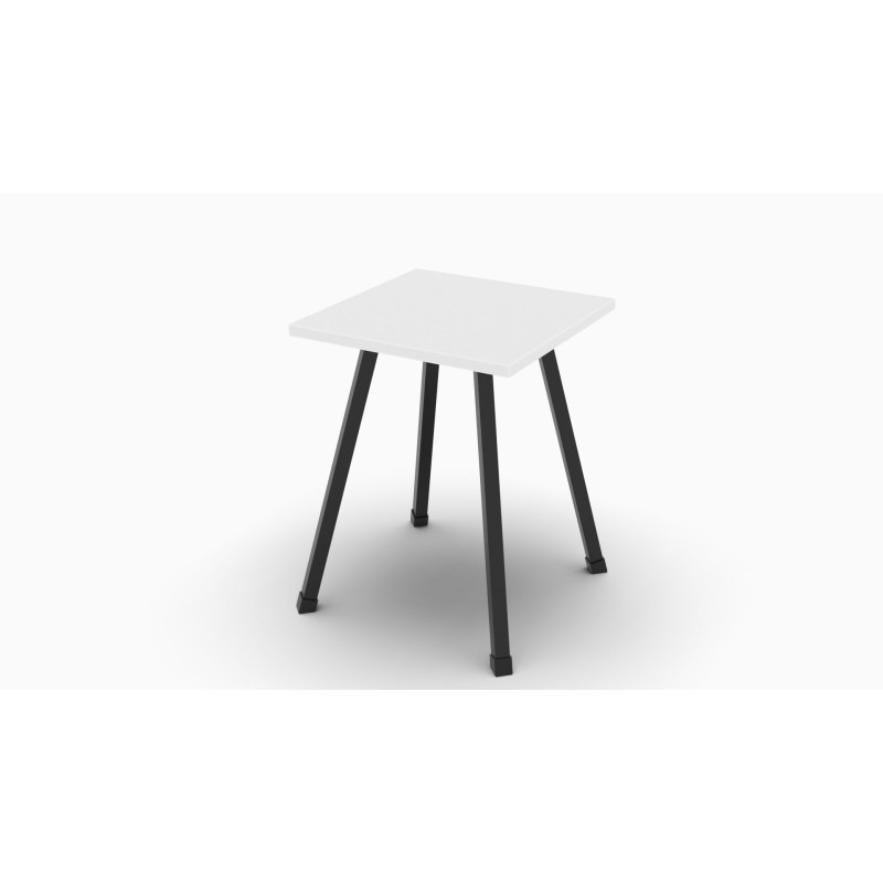 Табурет кухонний Ferrum-decor 430x320x320 Чорний метал ДСП Біле 16 мм (FRD-104639)