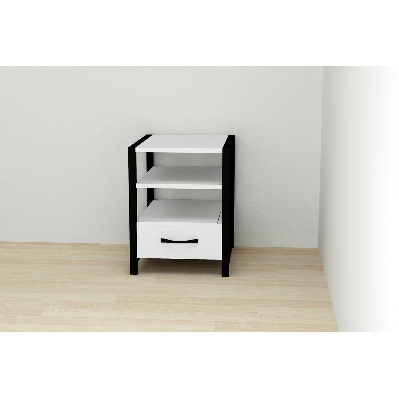 Тумба універсальна Ferrum-decor Вів'єн 1/1 50x41x40 чорний ДСП Біле 16мм (FRD-104139)