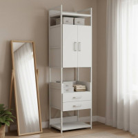 Шафа Гардероб Уні секція 5 серії Конект Ferrum-decor 220x60x50см Білий метал ДСП Білий 32 мм (FRD-104519)