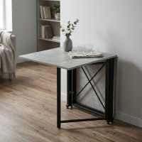 Стіл-книга трансформер Оріон 2 Ferrum-decor 750x1520x730 Чорний метал ДСП Бетон 16 мм (FRD-104589)
