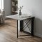 Стол-книжка трансформер Орион 2 Ferrum-decor 750x1520x730 Черный металл ДСП Бетон 16 мм (FRD-104589)