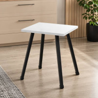Табурет кухонний Ferrum-decor 430x320x320 Чорний метал ДСП Біле 16 мм (FRD-104639)