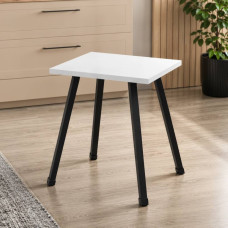 Табурет кухонный Ferrum-decor 430x320x320 Черный металл ДСП Белое 16 мм (FRD-104639)