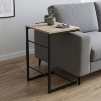 Столик приставний Террі Ferrum-decor 650x440x330 Чорний метал ДСП Дуб Сан-Марино 16 мм (FRD-104649)