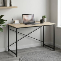Стіл письмовий Line Лайт Ferrum-decor 750x1000x500 Чорний метал ДСП Дуб Сонома 16 мм (FRD-104839)