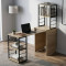 Стол-тумба трансформер Смарт 3/2 с этажеркой Ferrum-decor 1430x1450x600 Черный металл ДСП Дуб Сонома 16 мм (FRD-105119)