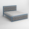 Двоспальне дерев'яне ліжко Mebigrand Барселона Б3 Сіро-синій (S7010R90B)/Аляска 93 (Сірий) 160х190 см (MBG-13868)