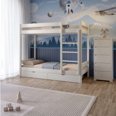 Двоярусне дитяче ліжко Mebigrand Атланта Міні Айворі (S0505Y30R) 70х190 см з ящиками (MBG-15276)