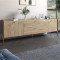 Тумба под телевизор с ящиками LION Wood с золотыми ножками 160x40x65 см Дуб Аппалачи (LION-043112)