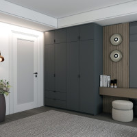Шафа розпашна с антресолью Doros Лукас 180х50х240 см Графіт (DRS-011192)