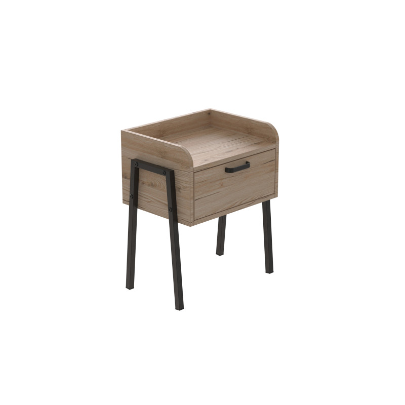 Тумба модульна Ferrum-decor Бетті 540x450x320 метал Чорний ДСП Дуб Сан-Марино 16 мм (FRD-105508)
