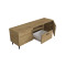 Тумба Лестер на конусних ніжках Ferrum-decor 48x139x38 Чорний метал ДСП Дуб Артизан 16 мм (FRD-106808)