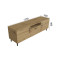 Тумба Лестер на конусних ніжках Ferrum-decor 48x139x38 Чорний метал ДСП Дуб Артизан 16 мм (FRD-106808)