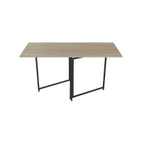 Стол трансформер книга Панама Ferrum-decor 75x148x68 Черный металл ДСП Дуб Сонома 16 мм (FRD-106828)