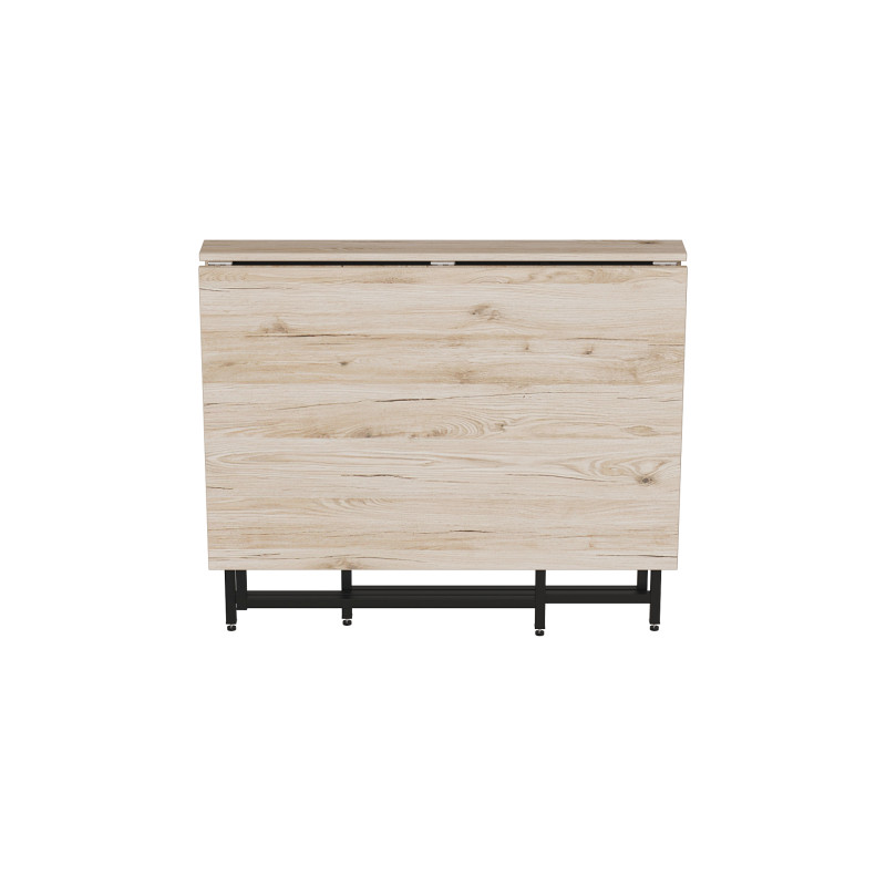 Стол трансформер книжка Вуди Ferrum-decor 75x130x90 Черный металл ДСП Дуб Сан-Марино 16 мм (FRD-106748)