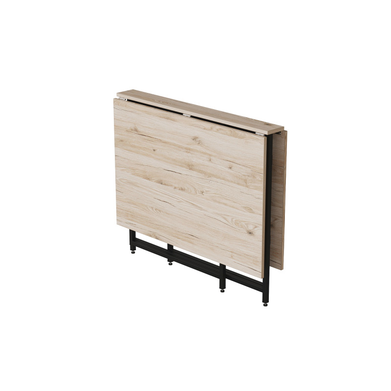 Стол трансформер книжка Вуди Ferrum-decor 75x130x90 Черный металл ДСП Дуб Сан-Марино 16 мм (FRD-106748)
