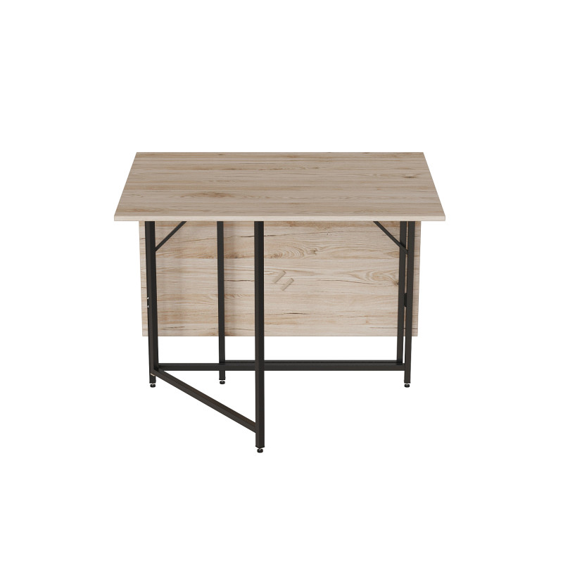 Стол трансформер книжка Вуди Ferrum-decor 75x130x90 Черный металл ДСП Дуб Сан-Марино 16 мм (FRD-106748)