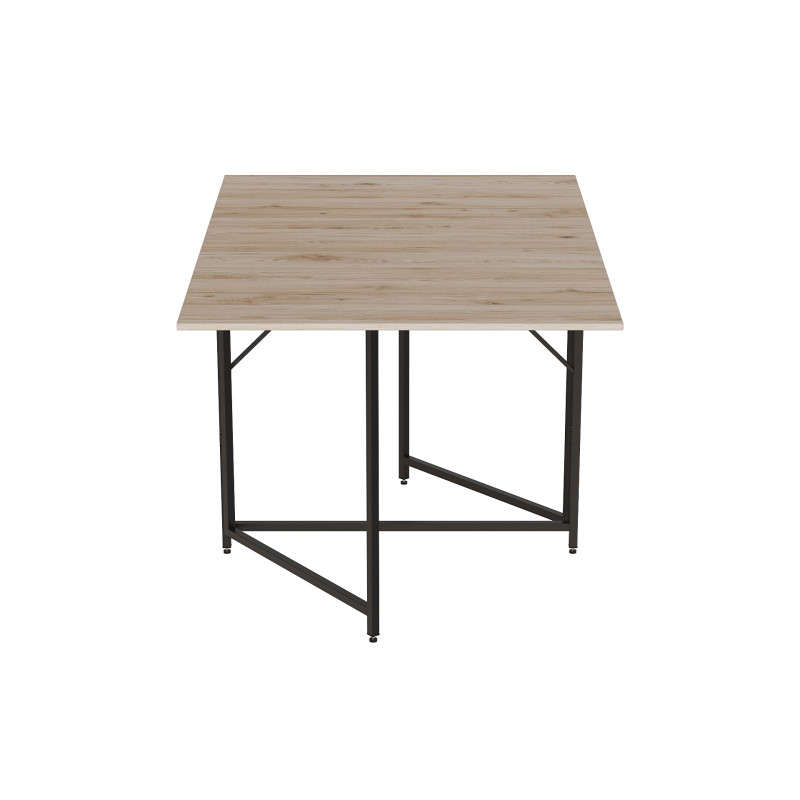 Стол трансформер книжка Вуди Ferrum-decor 75x130x90 Черный металл ДСП Дуб Сан-Марино 16 мм (FRD-106748)