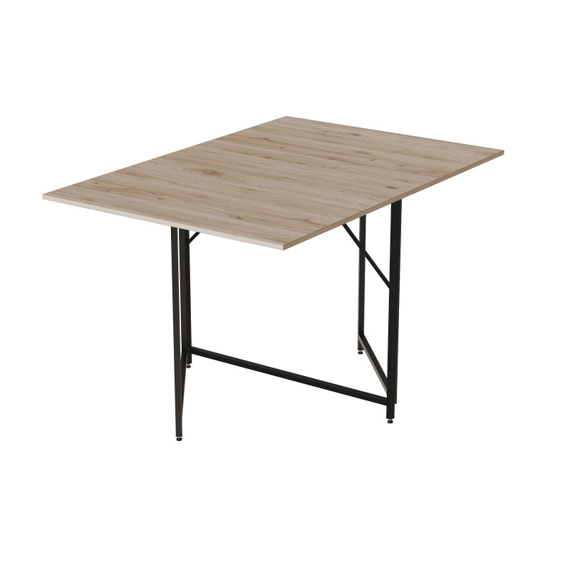 Стол трансформер книжка Вуди Ferrum-decor 75x130x90 Черный металл ДСП Дуб Сан-Марино 16 мм (FRD-106748)