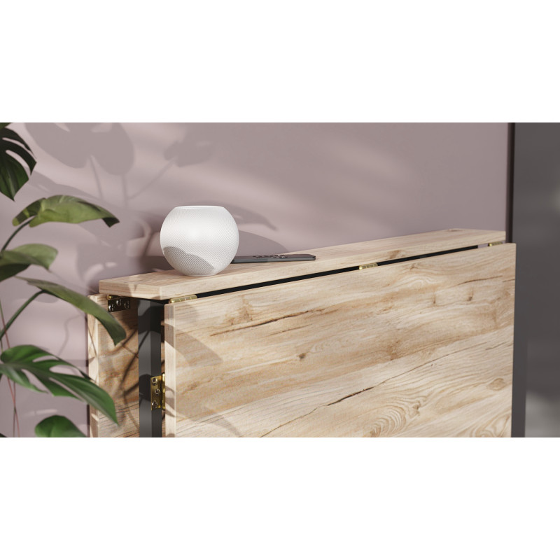 Стол трансформер книжка Вуди Ferrum-decor 75x130x90 Черный металл ДСП Дуб Сан-Марино 16 мм (FRD-106748)