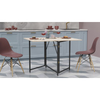 Стол трансформер книжка Вуди Ferrum-decor 75x130x90 Черный металл ДСП Дуб Сан-Марино 16 мм (FRD-106748)