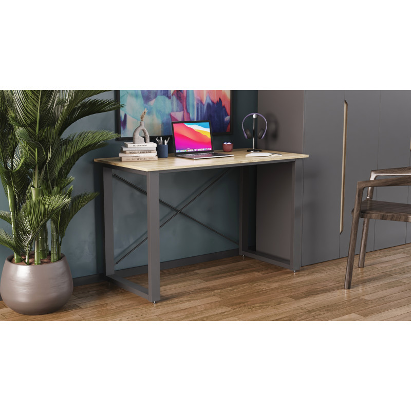 Письмовий стіл Ferrum-decor Драйв 750x1000x600 Чорний метал ДСП Дуб Сонома 16 мм (FRD-103090)