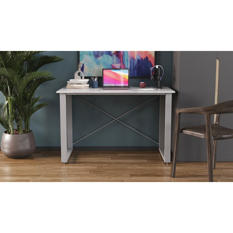 Письмовий стіл Ferrum-decor Драйв 750x1000x600 Сірий метал ДСП Бетон 16 мм (FRD-103100)