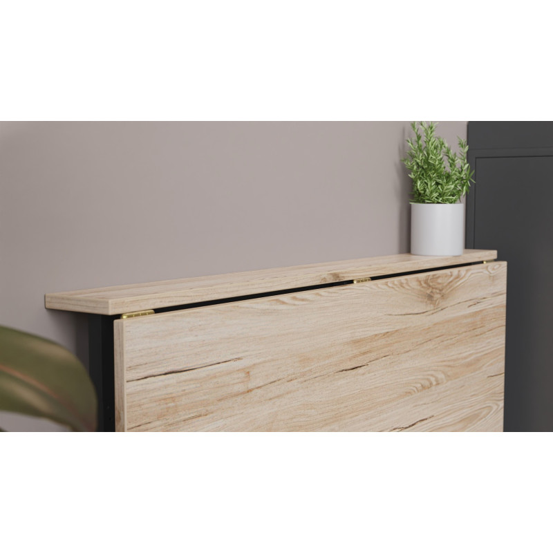 Стіл розкладний Моріс Ferrum-decor 750x1000x600 Чорний метал ДСП Дуб Сан-Марино 16 мм (FRD-104670)