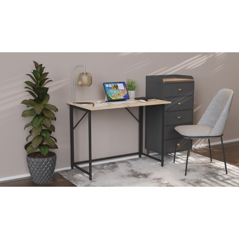Стіл розкладний Моріс Ferrum-decor 750x1000x600 Чорний метал ДСП Дуб Сан-Марино 16 мм (FRD-104670)