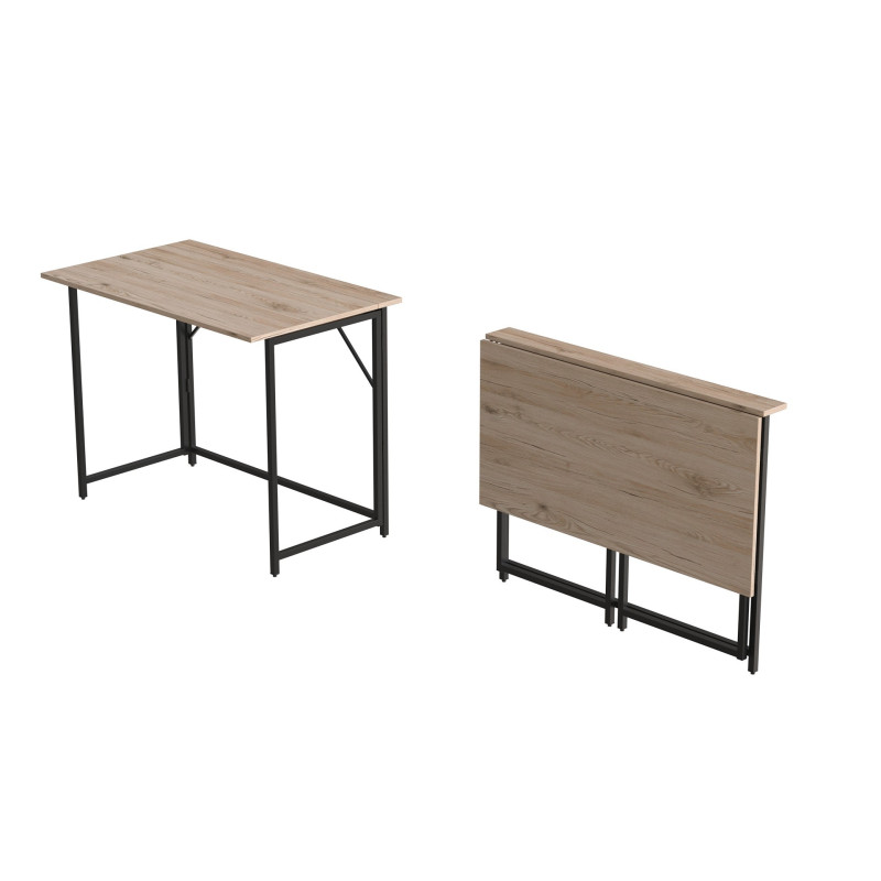 Стіл розкладний Моріс Ferrum-decor 750x1000x600 Чорний метал ДСП Дуб Сан-Марино 16 мм (FRD-104670)