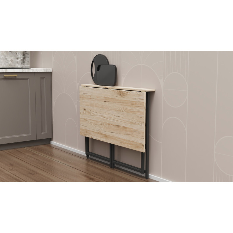 Стіл розкладний Моріс Ferrum-decor 750x1000x600 Чорний метал ДСП Дуб Сан-Марино 16 мм (FRD-104670)