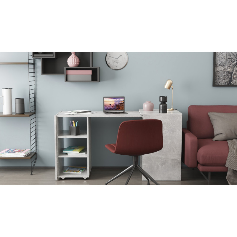 Стіл-тумба трансформер Смарт 1/2 Ferrum-decor 750x1450x600 ДСП Бетон 16 мм (FRD-105080)