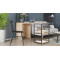 Стол-тумба трансформер Смарт 3/1 с этажеркой Ferrum-decor 1430x1450x500 Черный металл ДСП Дуб Сан-Марино 16 мм (FRD-105110)