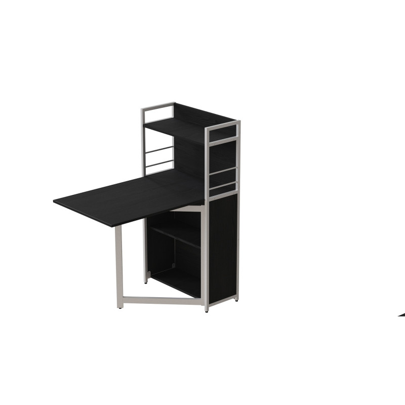 Стол книжка с этажеркой Практик 1 Ferrum-decor 1200x640x990 Белый металл ДСП Сосна Кембра 16 мм (FRD-104620)